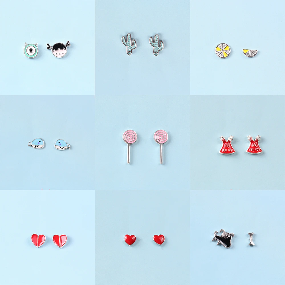 FENGLI маленькие серьги для женщин и детей эмалированная рыба девушка милый цветок