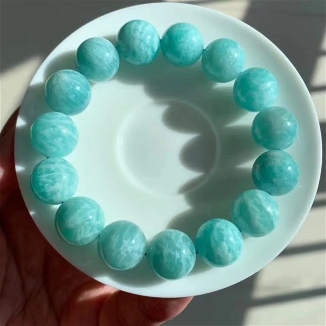 

14mm Natural Amazonite Bracelet Jewelry For Women Lady Men Healing Gift Crystal Stone Round Beads Reiki Gemstone Strands AAAAA