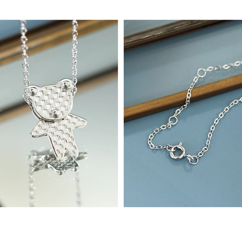 Кинели 100% 925 стерлингового серебра в виде милого медведя животных подвески для