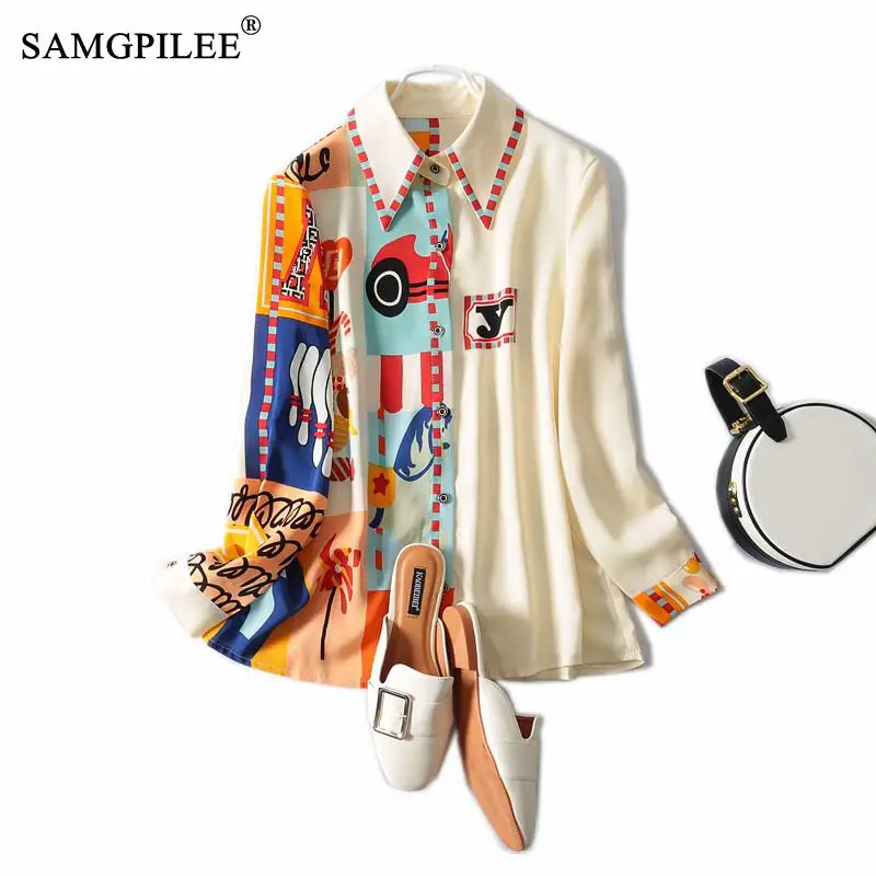 

Summer Blouses For Women 2021 Korea New Fashion Printed Chiffon Single Breasted Cardigan Slim Plus Size Spring Woman Blouse 4XL
