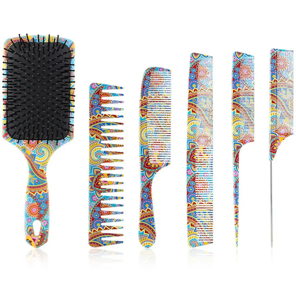 

Multi-functional Printing Haircut Comb Hair Styling Massage Airbag Board Comb Hair Picking Tip Comb Set