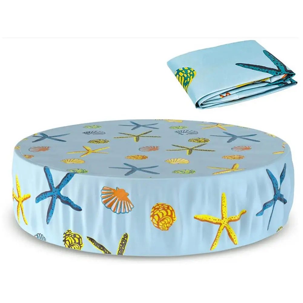 

PVC Pet Dog Bath Pool Covers Oxford Waterproof Round Swimming Pool Protective Cover With Starfish Pattern Dust-proof