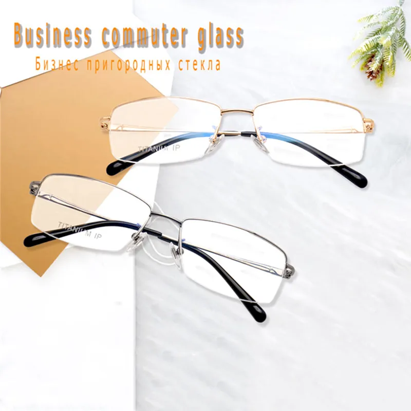 Titanium Alloy Eyeglasses Frame Men Square Myopia Prescription Glasses Frame 2021 New Full Optical Korean Eyewear
