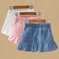 denim mini skirts for girls summer 2021 new childrens clothing cotton100 fashion baby girl trumpet skirt faldas aesthetic4 10t
