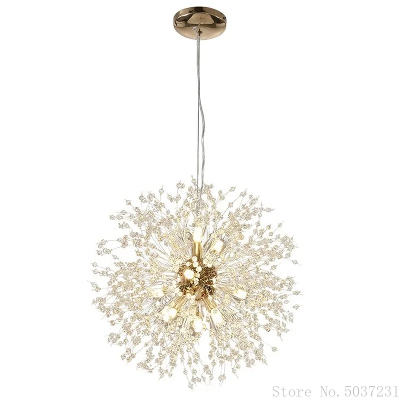 

Nordic Modern Crystal Chandelier Dandelion Chandelier Lights Pendant Lamp Living Room Bedroom Restaurant Hanging Light Fixture