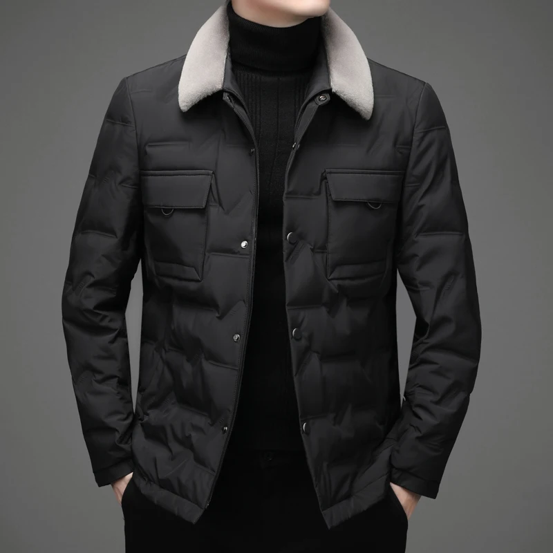 DIMI Winter Parka Jacket Designer Mens Clothing Top Grade New Brand Casual Fashion Down Coats Men Windbreaker with Fur Collar