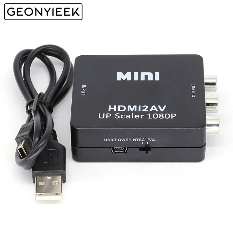 Адаптер преобразователь hdmi av HD видео с HDMI на RCA AV/CVSB L/R 1080P HDMI2AV поддержка NTSC PAL
