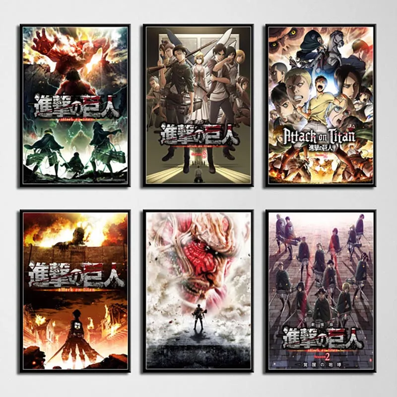 

Canvas Prints Art Painting Wall Art Modular Pictures Attack on Titan Japan Anime Movie Nordic Style Poster Home Decor Kids Room