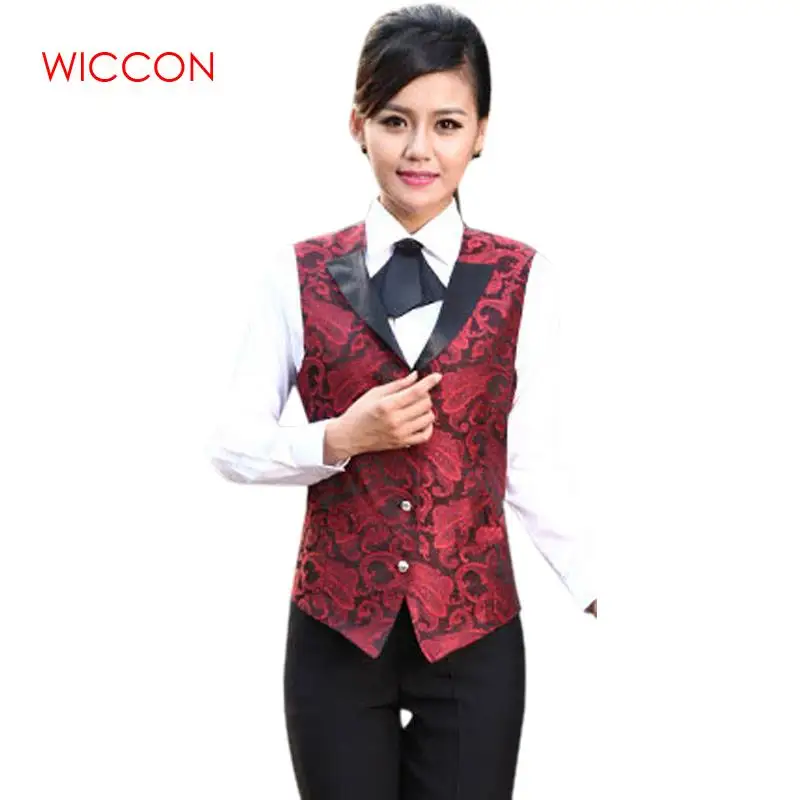 Жилет для официанток мужчин и женщин жилет яркого цвета бара работы в отеле