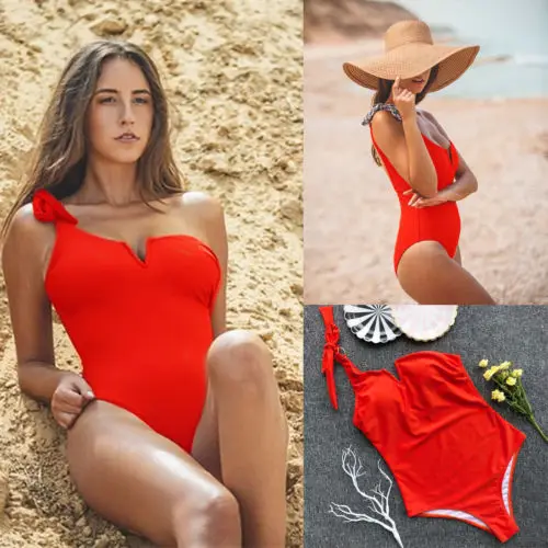 Женский купальник на одно плечо обтягивающее бикини с подкладкой и сеткой