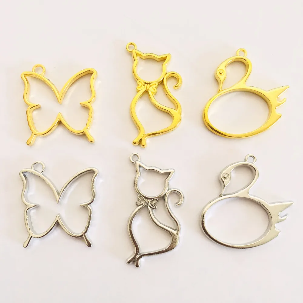

5Pcs/lot Metal Butterfly Bezel Hollow Pressed Flower Frame DIY Necklace Pendant UV Resin Epoxy Resin Tools Jewelry Accessories