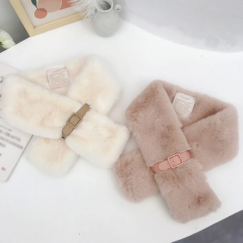 Милый розовый плюшевый снуд из искусственного меха шарф воротник накидка шали