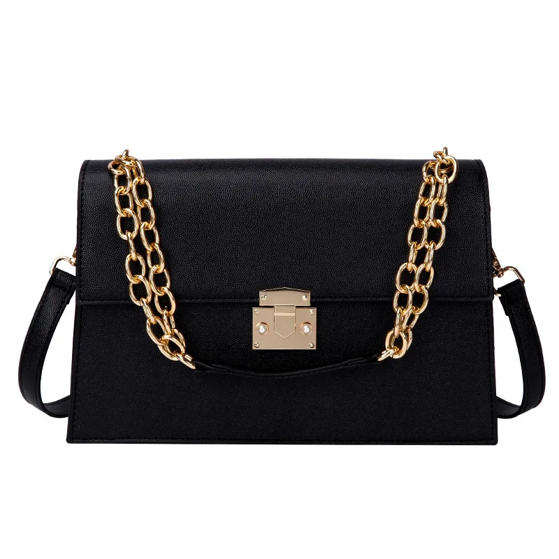 

fashion chains women crossbody bag designer handbags luxury pu leather shoulder messenger bag lady big purses female square sac