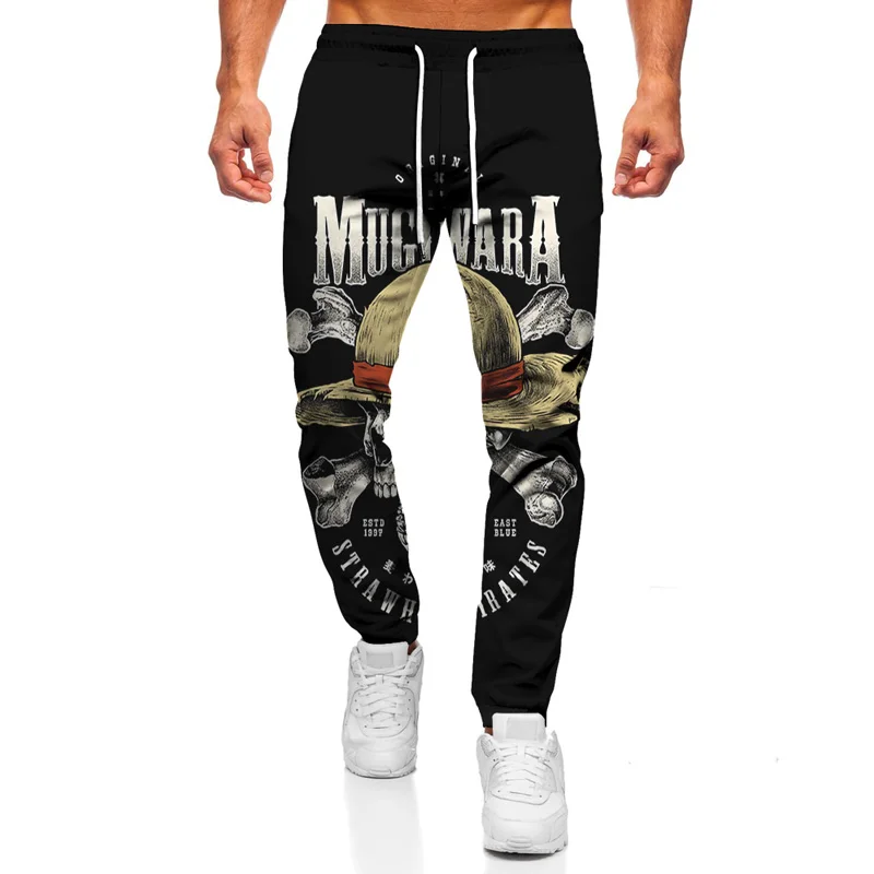

Black and white skull 3D printing autumn new men's sports pants fashion hip-hop casual pants gothic rock style S-6XL