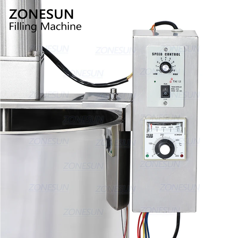 ZONESUN смешивание с нагревателем Наполнитель очень вязкий материал пасты для сахара, шоколада Соуса Упаковочное оборудование бутылка машина для наполнения