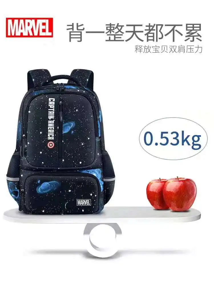 Disney New School Bags For Boys Primary Middle Student Shoulder Orthopedic Backpack Large Capacity Spider Iron Man Mochilas