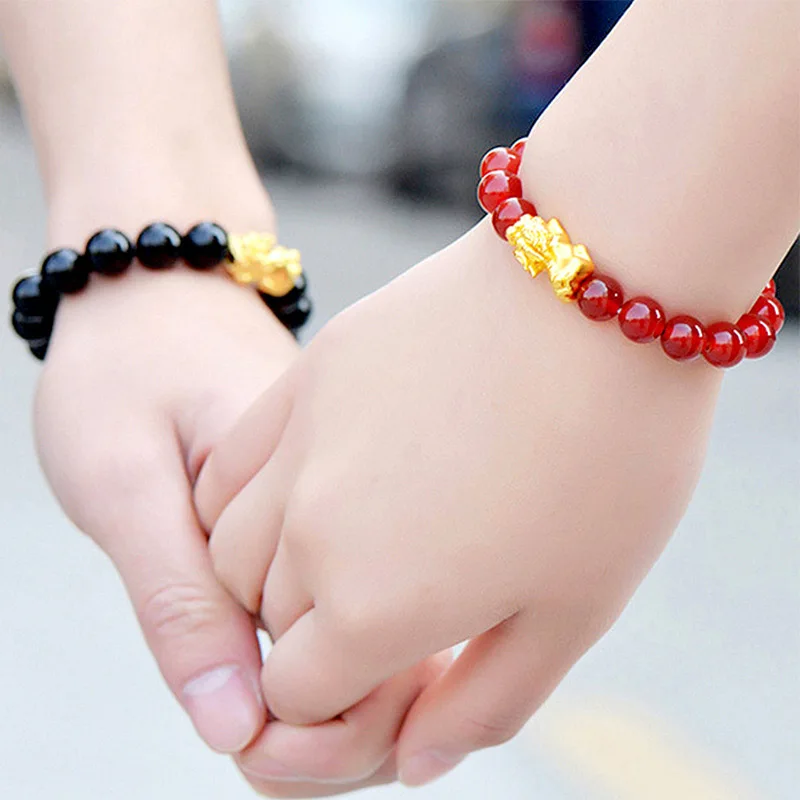 Женский и мужской браслет с натуральным камнем из сплава бисером подарочное