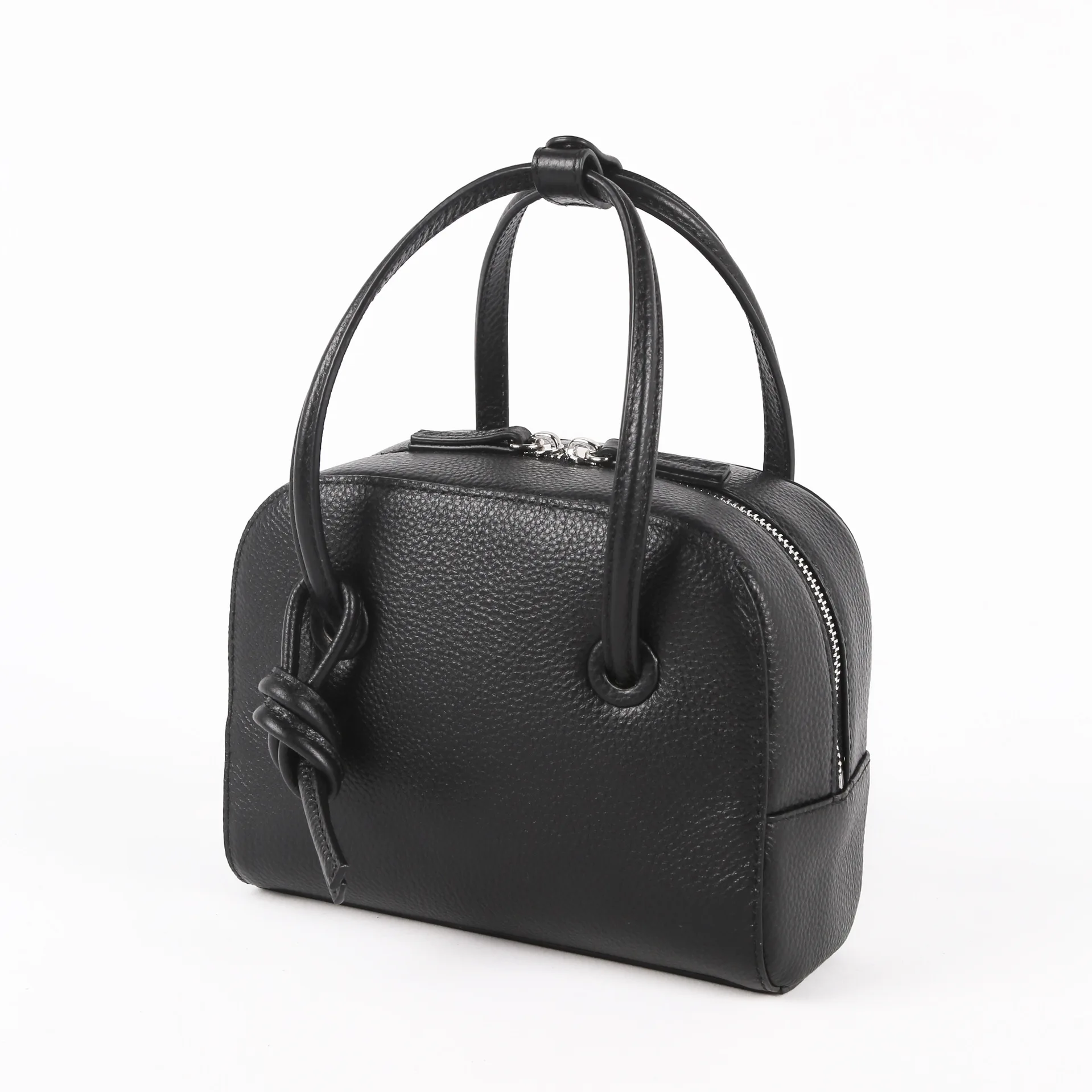

New 2021 Women Niche Double Portable Pillow Knot Bag Cowhide Messenger Lady Handbag Leather Shoulder Bag