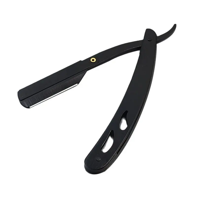 

New Men Shaving Barber Tools Hair Razor and Blades Antique Black Folding Shaving Knife Stainless Steel Straight Razor Holder