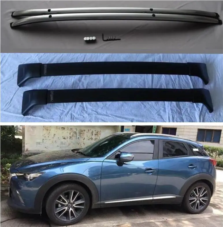 

High Quality Aluminum Alloy Screw Installation Top Roof Rack Rail Luggage & Cross bar For Mazda CX-3 CX3 2016-2021