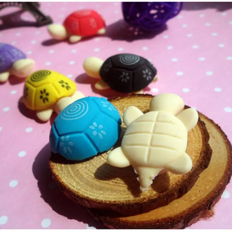 

2PC Cute Cartoon Turtle Shaped Eraser Animal Rubber Eraser Cleansing Stationery Child Kid School Correct Suppliers Mini Gift Toy