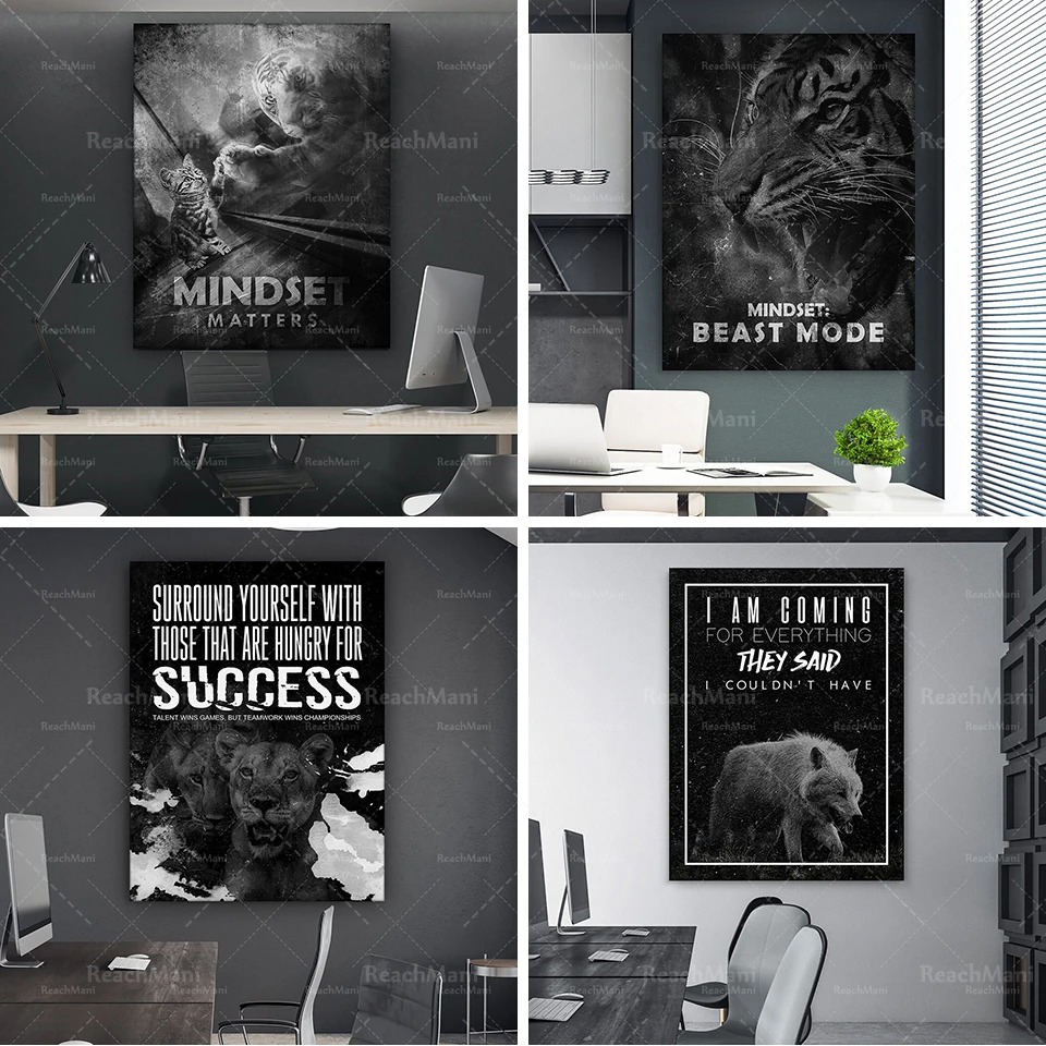 

Teamwork art successfully cited inspirational printed animal canvas art wall