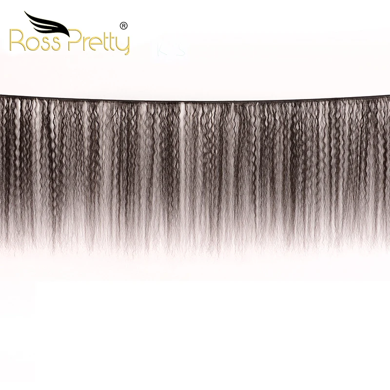 

Rosspretty Brazilian Hair Weave Bundles With 13*4 frontal Kinky Straight Hair Bundles With Frontal Remy hair Human Hair