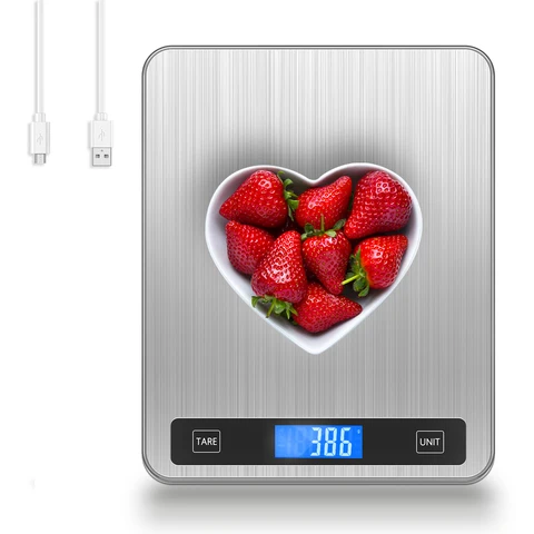 Цифровые кухонные весы, многофункциональный безмен с питанием от USB, пищевые весы для выпечки, приготовления пищи, бытовые электронные весы, 20 кг/1 г