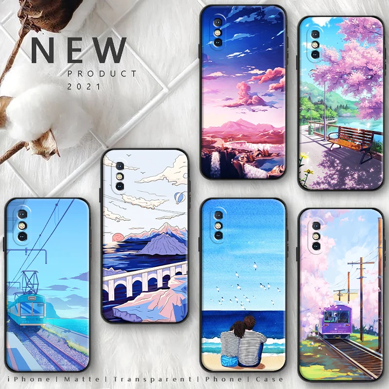 

Phone Case For Xiaomi Redmi 9T 9 9C 9A 9AT 9i 7 8 7A 8A Note 7 8 Pro Note 8 2021 Funda Coque Carcasa Cases Life Scenic Pattern