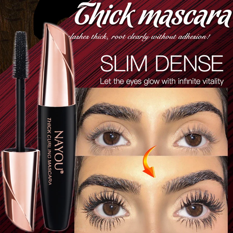 

Natural Curling Mascara Waterproof Non-Smudge Mascara Brush Curl Extension Silk Fiber Eyelashes Beauty Tool Female Cosmetics