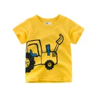 Женская летняя футболка для маленьких мальчиков, топ с коротким рукавом и мультяшным рисунком, пуловер, топы, модный топ
