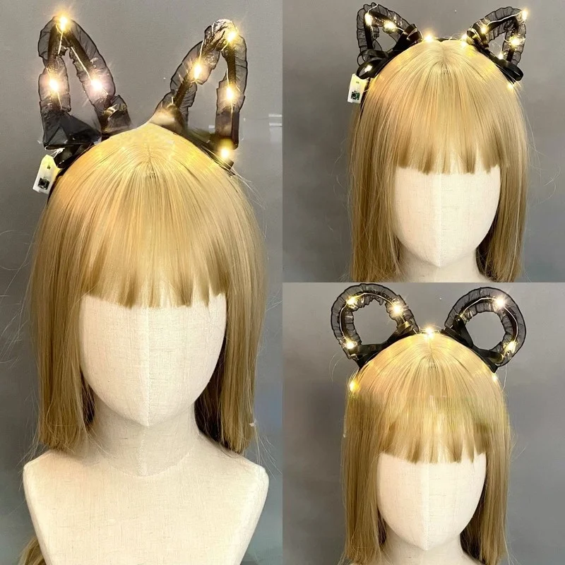 

10pcs Charm Sexy Light Up Hairbands LED Party Cat Fox Bunny Ear Headband Cosplay Birthday Wedding Luminous Costume Halloween