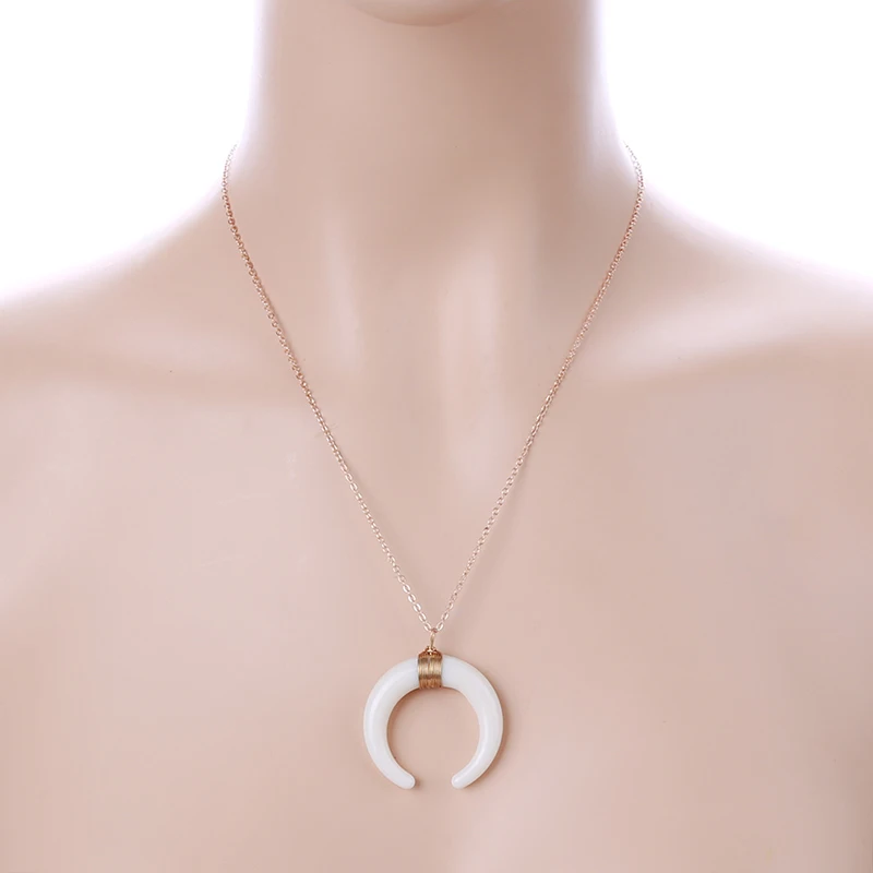 Горячая Распродажа тонкое колье Подвеска Ожерелье изогнутый полумесяц ожерелье