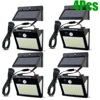 166led 3 sides separable solar light outdoor graden lamp outdoor lighting human sensor solar lamp wall lights with cable