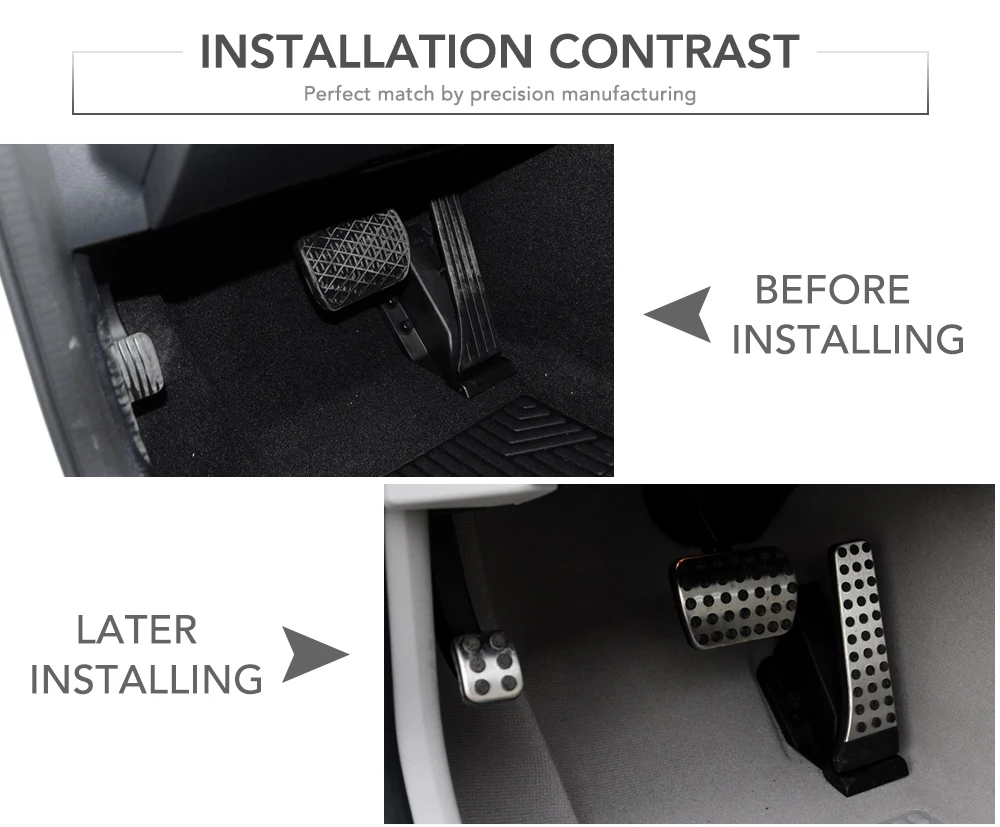 Стайлинг автомобиля ножная педаль тормоза топлива без дрели AT / MT для Mercedes Benz C E S