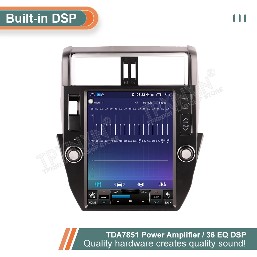 Тесла Радио 2 Din Android 12 Автомобильный мультимедийный видеоплеер Carplay для Toyota Prado 150 2010 - 2013 GPS Навигация Стерео Приемник