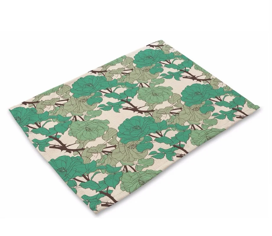 CAMMITEVER Клевер зеленые растения Листья настольные коврики для обеденного стола