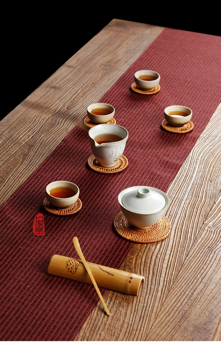 Новая подставка из ротанга тканые подставки под чайник Zisha кастрюлька, сохраняющая тепло коврик чайная церемония чайный набор кунг-фу чайный столик Бамбуковый стол чаша коврик