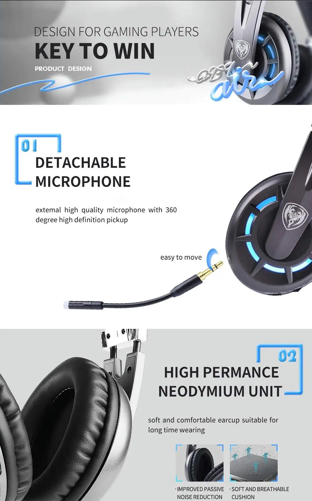 SOMIC G939Air Virtual 7,1 Gamer гарнитура 2,4 ГГц Беспроводные Игровые наушники со съемным микрофоном для ПК PS4