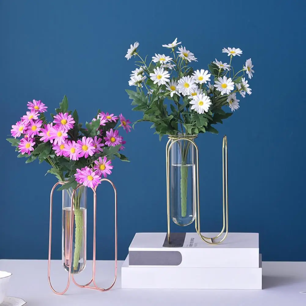 

Iron Great Long Lasting Desktop Flower Holder 3 Colors Flower Vase Simplicity for Household