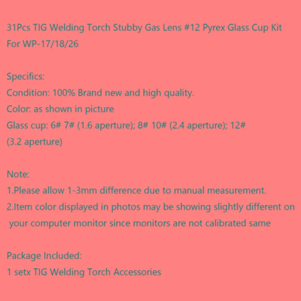 

31 . TIG #12 Pyrex WP-17/18/26