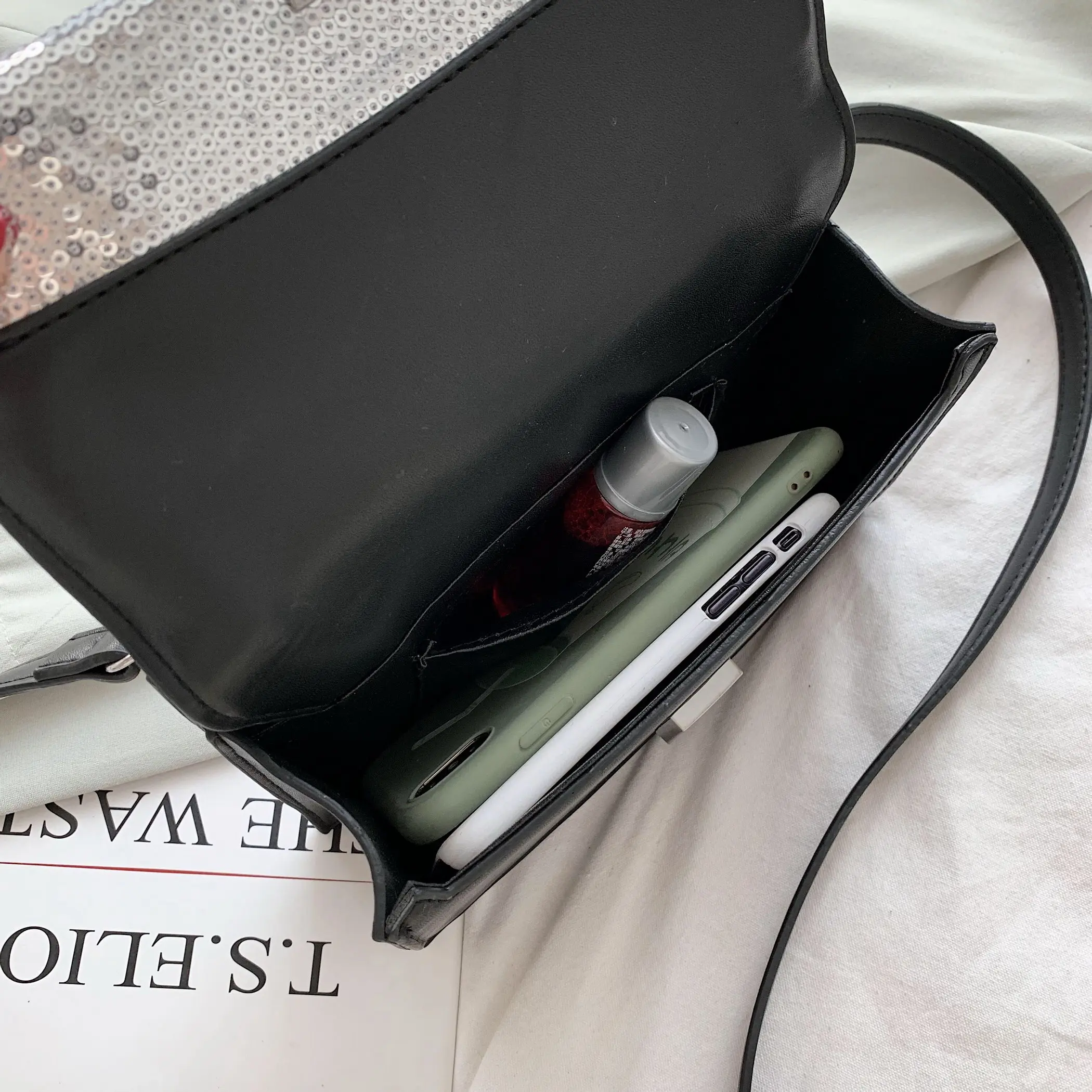 Сумка-мессенджер с блестками женская модная Блестящая Сумочка на плечо из