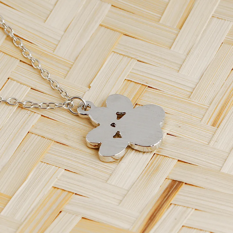 

Fashion Black Stone Dog Cat Paw Pendant Chain Necklace Friendship Gifts