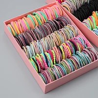 new 100pcslot hair accessories girl candy color elastic rubber band hair band child baby headband scrunchie hair accessories