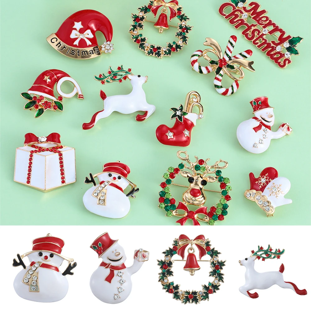 Рождественская брошь булавка Веселый милый Санта Клаус конфета эмаль шляпа