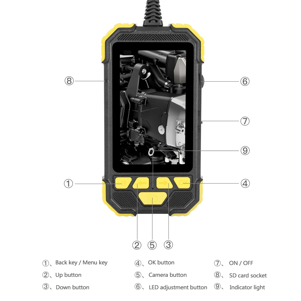 

Portable 4.3 Inch IPS High Definition 1080P Endoscope Waterproof Handheld Endoscopes with 6 LEDs