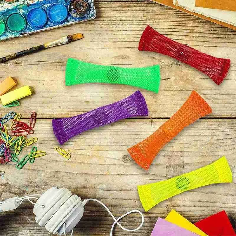 

Mesh And Marble Fidget Toy Marbles Ball Toys Stress Relief Hand Fidget Toys Braided Mesh Easy Bend Marble Mesh