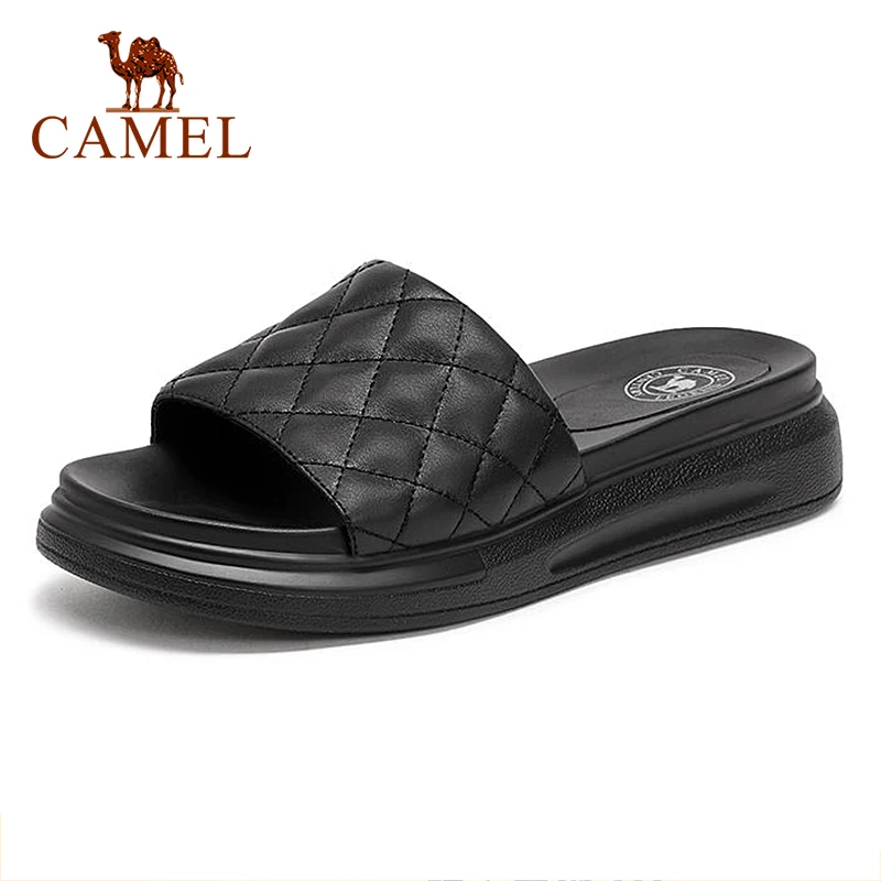 Женские кожаные сандалии CAMEL модные летние Нескользящие износостойкие на