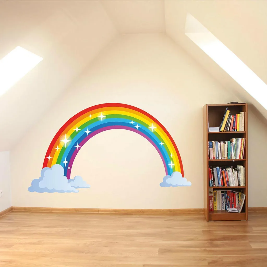 Rainbow Wall Decal Kids Sticker Nursery Home Decor Bedroom Family Stickers Are Durable Wallpaper 20JULY08 | Игрушки и хобби