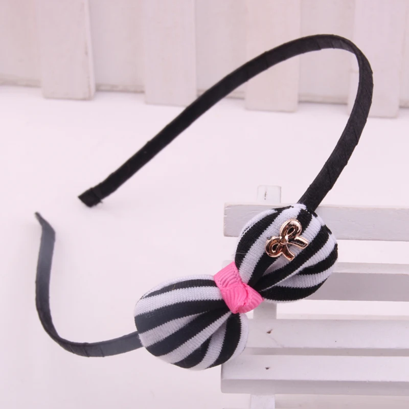 Модные повязки для волос девочек полосатые ткани с принтом хлопковая набивка